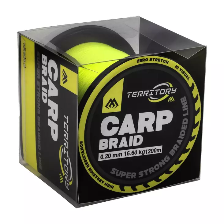 Mikado Territory Carp Braid 1200m Fluo Yellow - Flettet hovedsnøre - 5900637129417 - 1