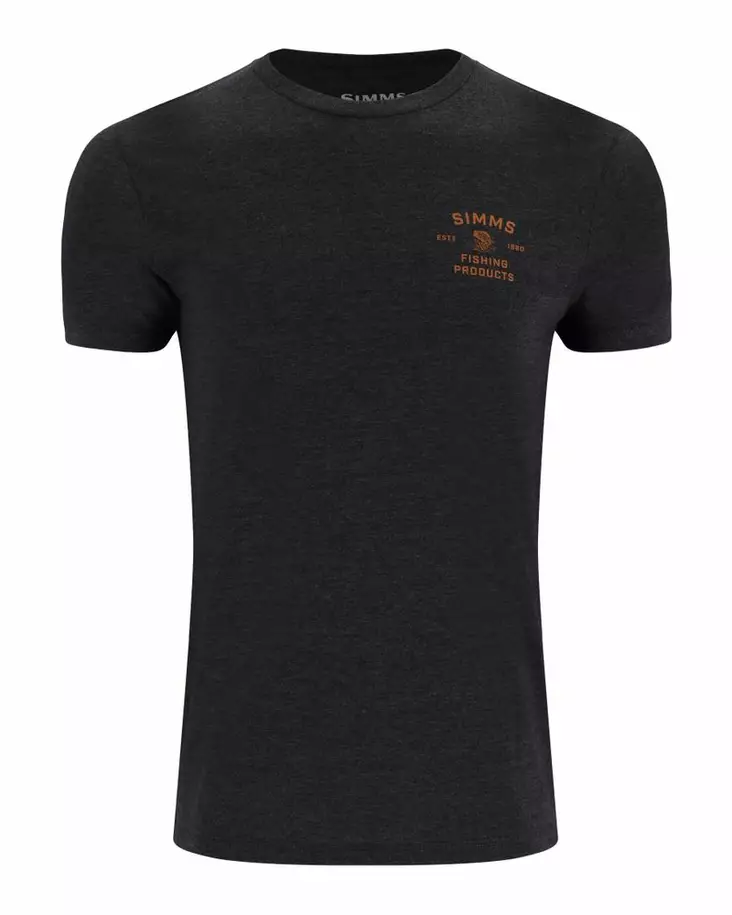 Simms Stacked Bass T-Shirt Charcoal Heather - T-skjorter herre - 694264662137 - 2