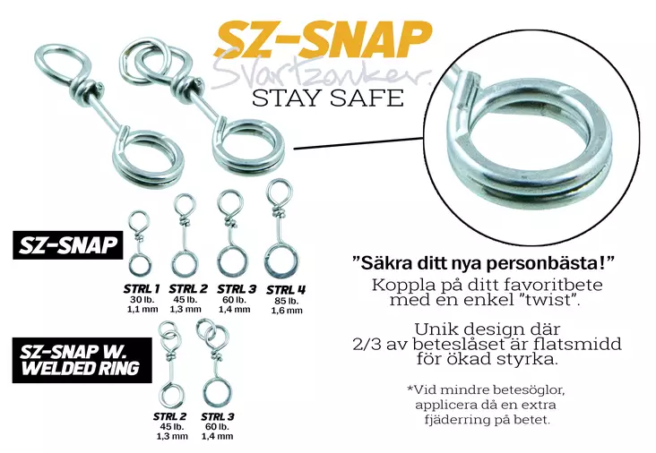 Svartzonker Snap 10kpl - Lås og svivel - 7340031012577 - 1