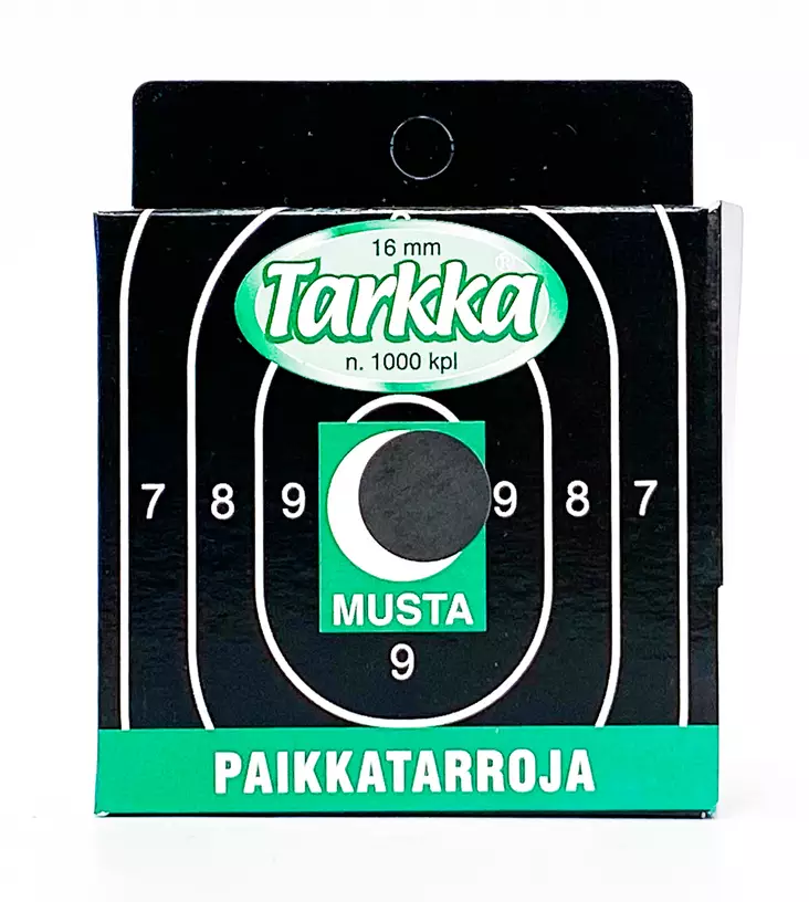 Tarkka Paikkatarra 16mm Musta - Plastklistremerker - 6410362412207 - 1