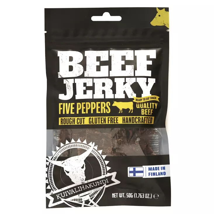 Kuivalihakundi Beef Jerky Five Peppers - Campingmatte - 6430063300078 - 1