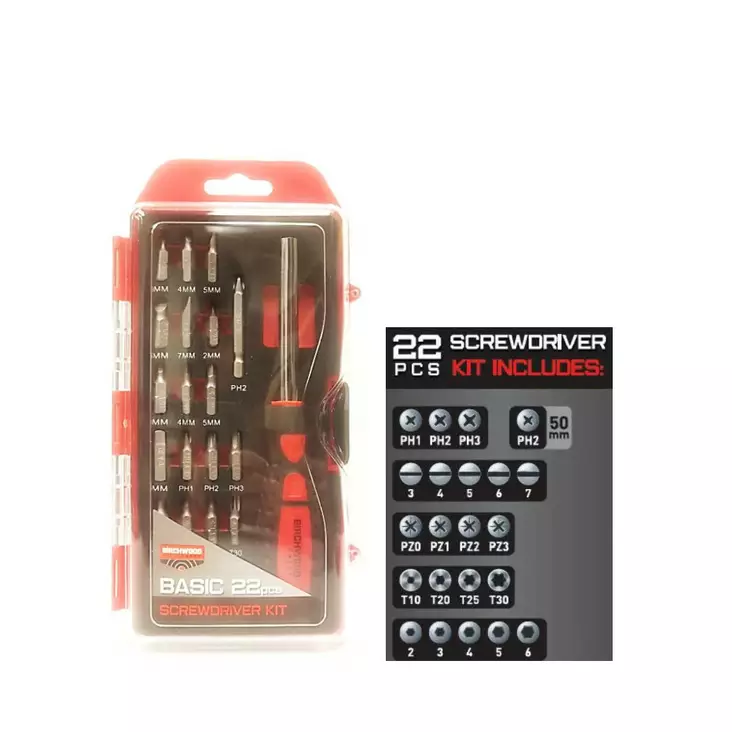 Birchwood Basic Screwdriver Set 22 Piece Kit - Andre våpenvedlikeholdsprodukter - 888151028858 - 1