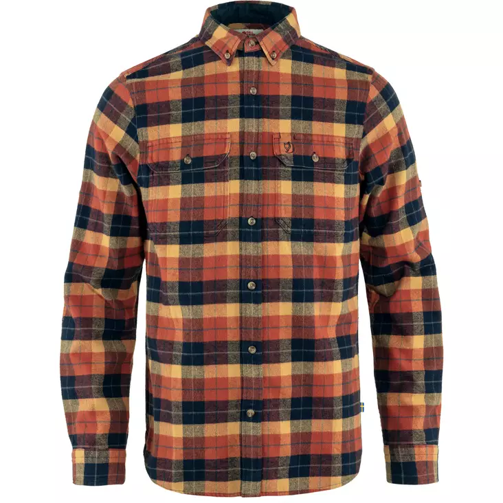 Fjällräven Singi Heavy Flannel M Autumn Leaf-Dark Navy - Skjorter - 7323450793418 - 1