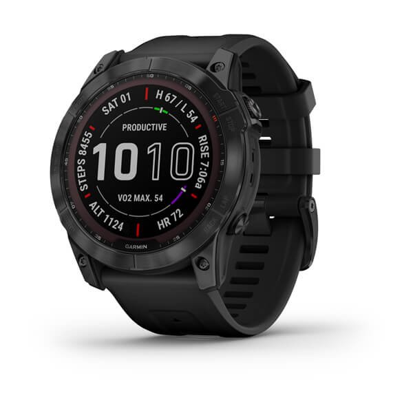 Garmin Fenix 7X Sapphire Solar Black DLC Titanium with Black Band - GPS-navigasjonsenheter og klokker - 753759278328 - 1