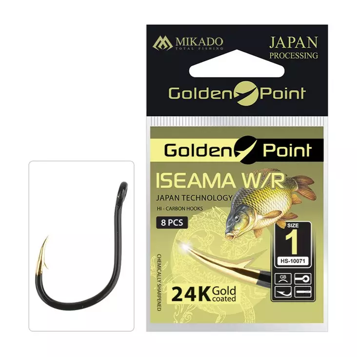 Mikado Golden Point Iseama with Ring 10 pcs - Kroker med øye & spade - 5900637616658 - 1