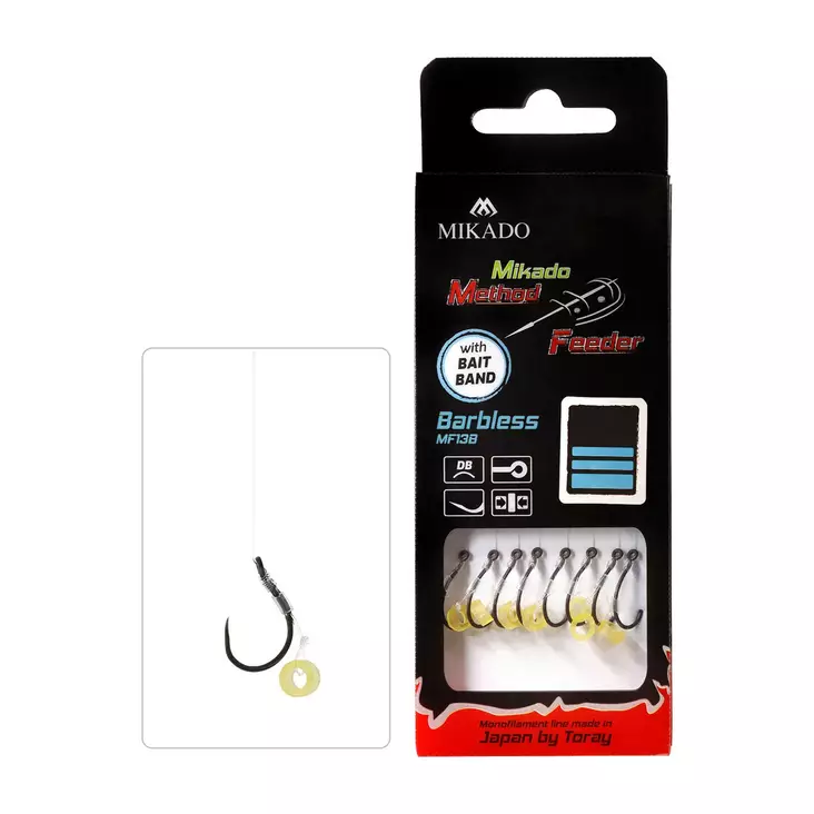 Mikado MF Rig HMFB13BG Rubber Mono Barbless - Ferdigknyttede kroker - 5900637058038 - 1