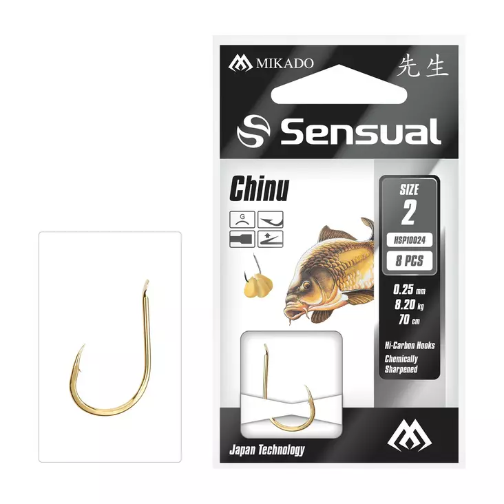 Mikado Sensual Chinu Snelled Hooks 70cm - Ferdigknyttede kroker - 5900637062868 - 1