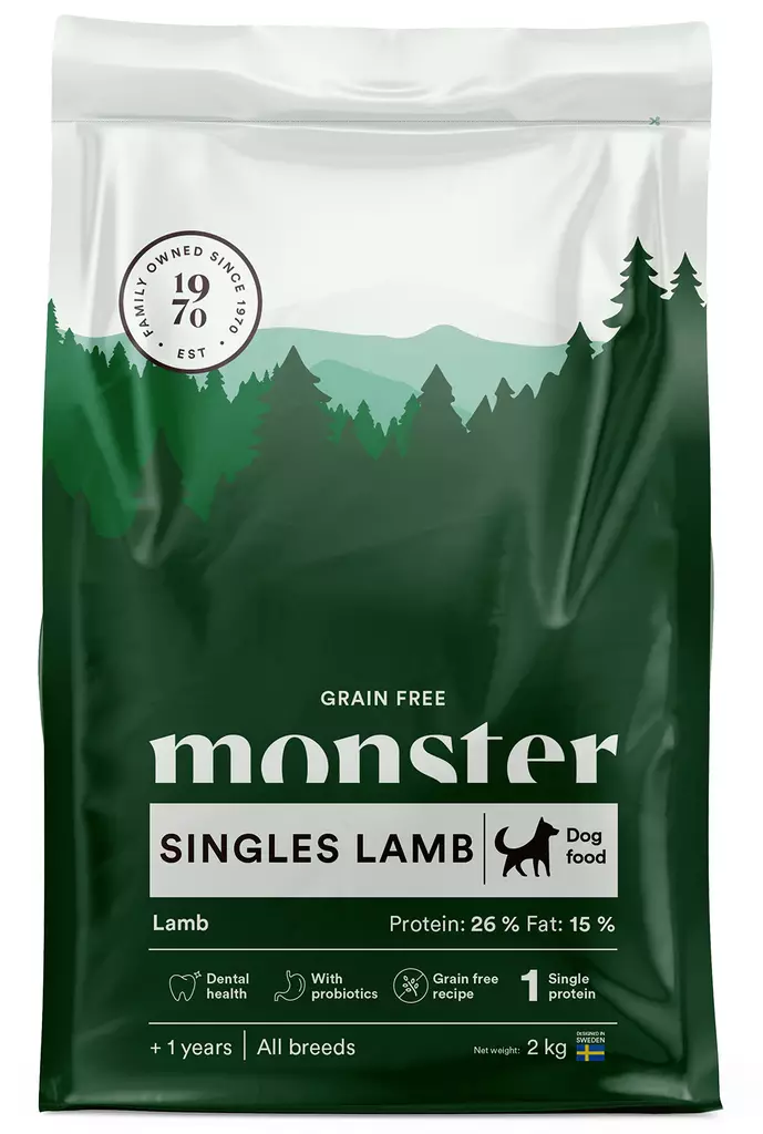Monster Dog Grain Free Singles Lamb - Monster - hundefôr - 7350040125038 - 1