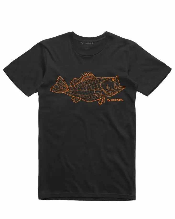 Simms Bass Line T-Shirt Black - T-skjorter - 694264552568 - 1