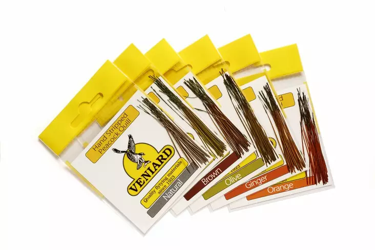 Veniard Hand Stripped Peacock Quill - Øvrige fjær - 40450300038 - 1