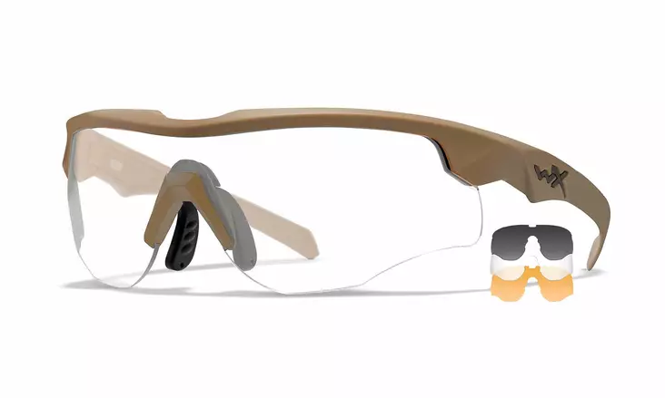 Wiley X WX Rogue Comm Grey & Clear & Light Rust - Matte Tan - Skyteglass - 712316124348 - 1