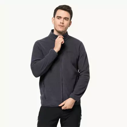 Jack Wolfskin Mens Skywind Full-Zip Jacket Ebony - Mellomjakker - 4064993552119 - 2