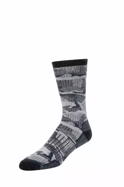 Simms Women's Merino Midweight Hiker Sock Hex Flo Camo Admiral - Buffs og andre - 694264504529 - 2