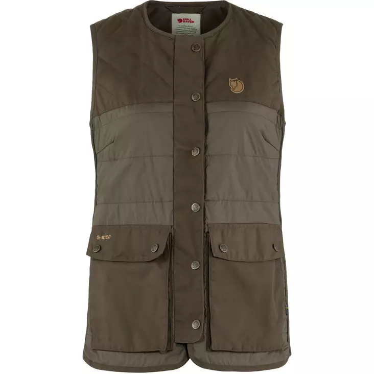 Fjällräven Womens Forest Wool Padded Vest Dark Olive - Damejaktjakker - 7323450788339 - 1