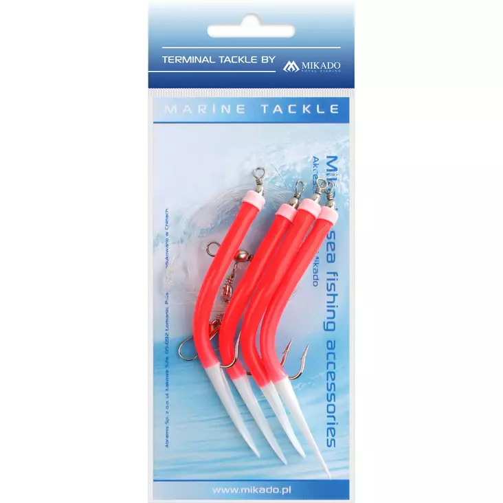 Mikado Gummi Makk Rig 3 Hooks Red - Bunn- & torskerigger - 5900637138389 - 1
