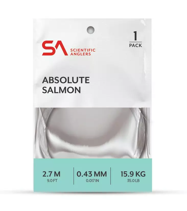 SA Absolute Salmon Leader 9ft - Avsmalnende Nylon-fortommer - 840309138499 - 1