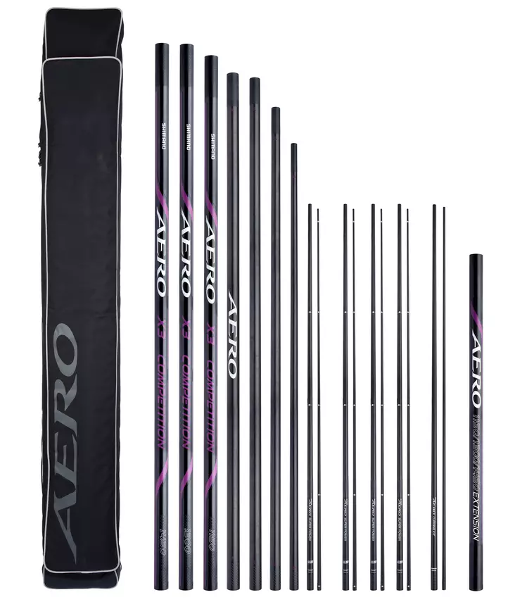 Shimano Aero X3 Pole Pack 14,50m 9pc + Kits + Extension - Metespø - 8717009876759 - 1