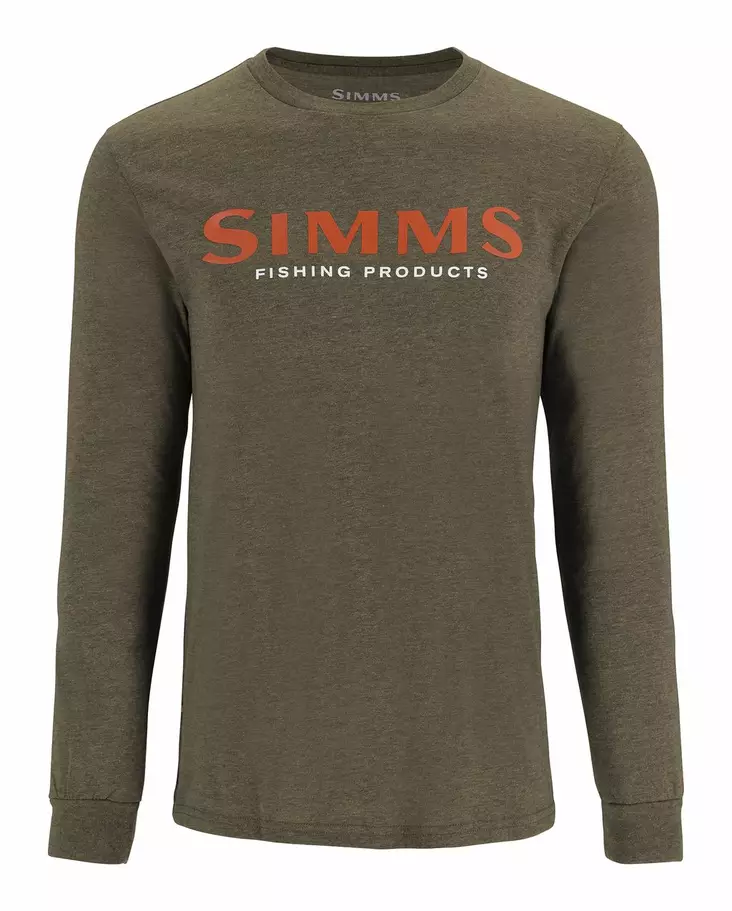 Simms Logo Shirt LS Loden Heather - T-skjorter herre - 694264670699 - 1