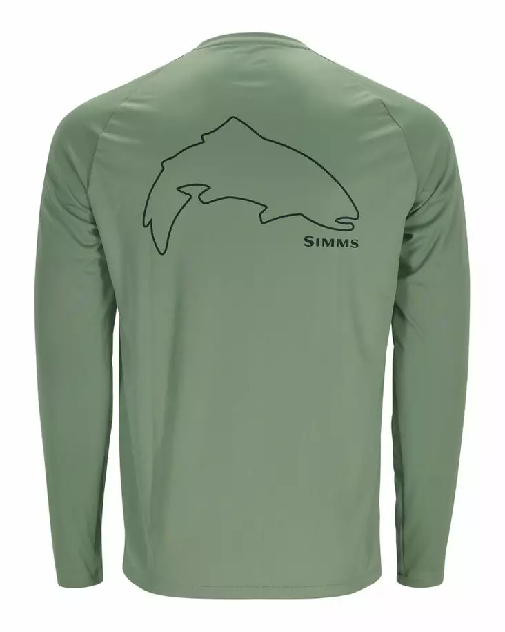 Simms Tech Tee - Artist Series Trout Outline Field - Skjorter - 694264607619 - 1