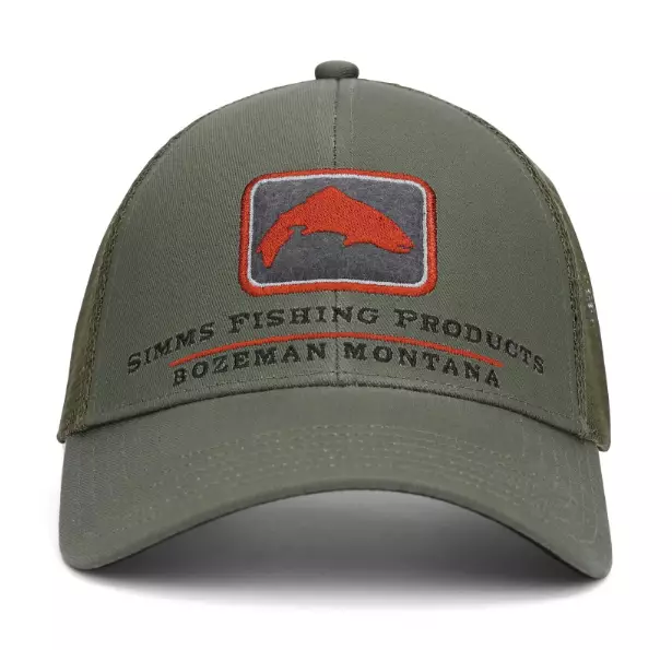 Simms Trout Icon Trucker Smokey Olive - Caps - 694264669099 - 1