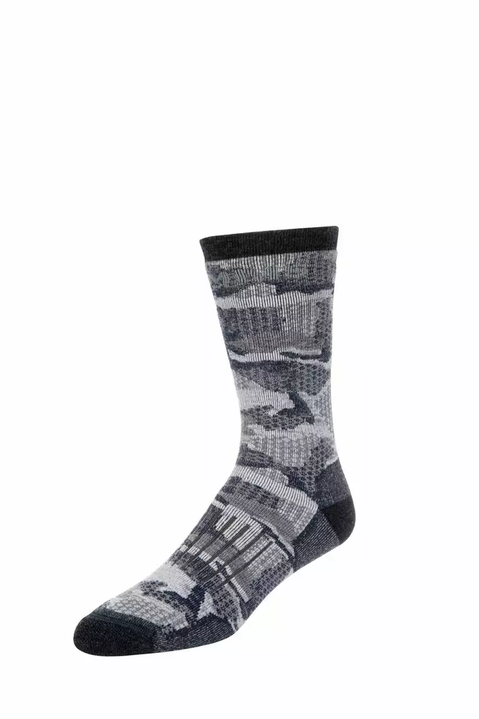Simms Women's Merino Midweight Hiker Sock Hex Flo Camo Admiral - Buffs og andre - 694264504529 - 2