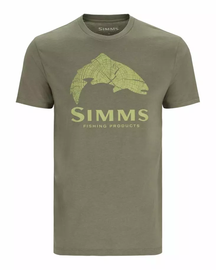 Simms Wood Trout Fill T-Shirt Military Heather - T-skjorter - 694264597699 - 1