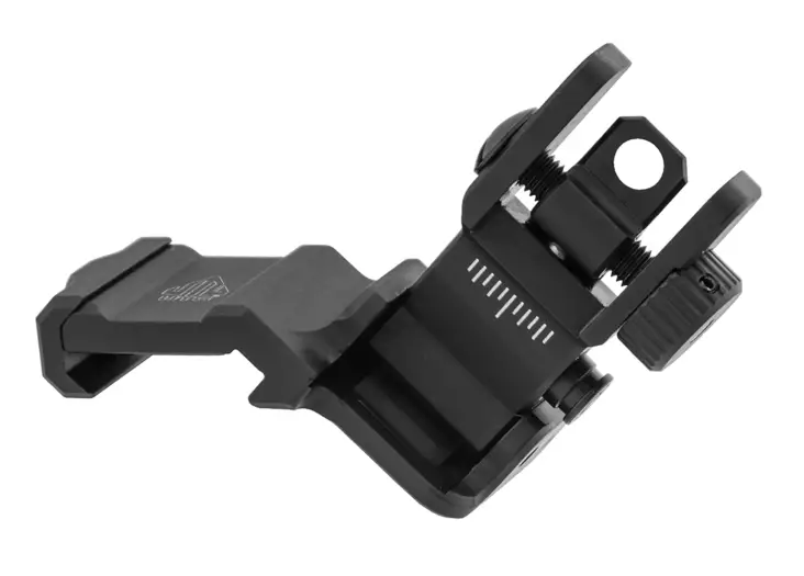 UTG ACCU-SYNC 45 Degree Rear Sight Manual Flip-up Tool-free Dual Aperture - Jernsikter for rifler - 4717385553699 - 1