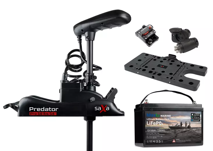 Saxa Predator Pro 58lbs 54'' + MaxLi Lithium - Saxa-elektromotorer - 940800-020-M60AH - 1