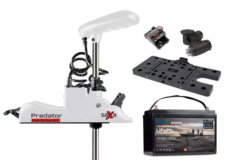 Saxa Predator Salt 62lbs 60'' + MaxLi Lithium - Saxa-elektromotorer - 940800-090-M60AH - 1