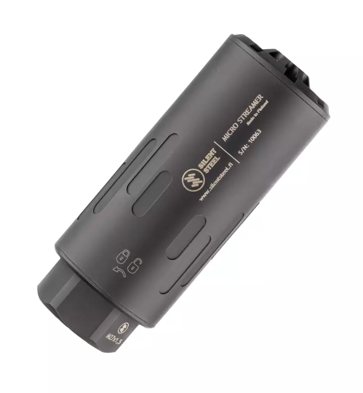 Silent Steel Micro Flow Streamer 9 Armor Black - Lyddempere for 9 mm PCC - MST900B-SS - 1